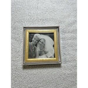 Ashleigh Manor Wedding Picture Frame 5x5 Gold And Silver Border